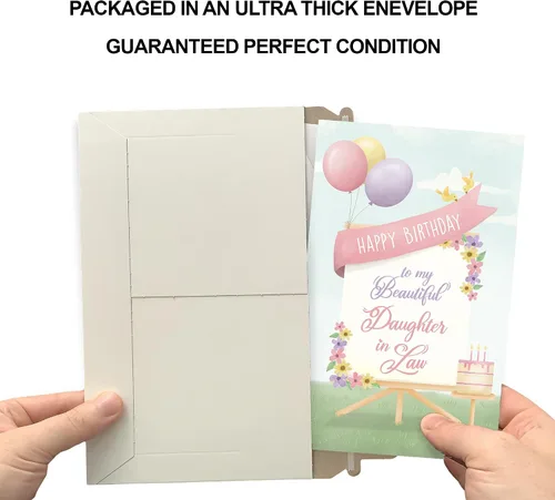 Miniatura 5 de Prime Greetings Tarjeta de feliz cumpleaños para nuera, hecha en Estados Unidos, ecológica, tarjeta gruesa con sobre de primera calidad de 5 x 7.75