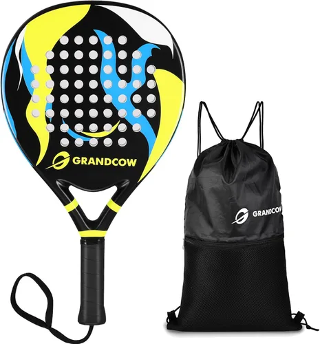 Raqueta de pádel de fibra de carbono Power Lite Pop Tennis Paddle Paddleball raquetas Negro