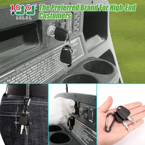 Miniatura 2 de 10L0L Llaves de encendido universales para carrito de golf EZGO 1982 en adelante eléctrico y gas, 2 llaves con tapa de plástico, OEM # 17063-G1