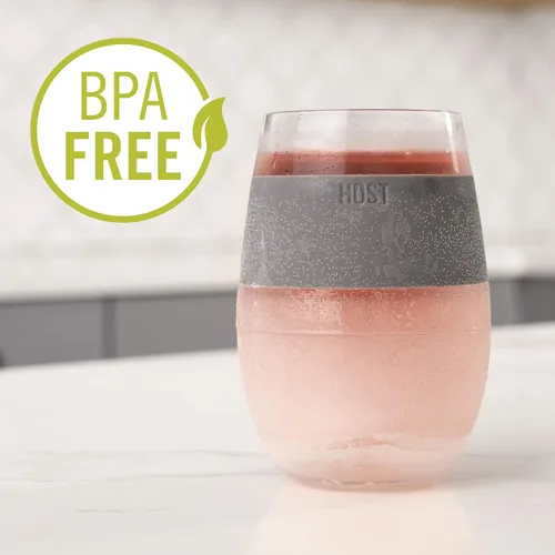 Miniatura 7 de Host Set de Tazas para Vino Congelables de 2 - Tazas de Plástico de Doble Pared Aisladas para Enfriar Vino con Gel Congelable, Vasos de Vino