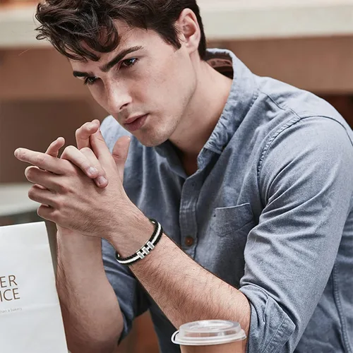 Miniatura 34 de Pulseras de cuero personalizadas para hombre con 1-6 nombres, pulsera trenzada personalizada con cuentas para papá, marido, día del padre, San