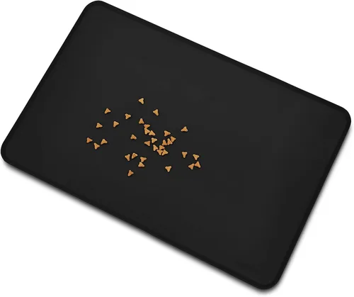 Miniatura 3 de Amazon Basics Tapete de silicona antideslizante e impermeable para comida para gatos y perros, tapetes para mascotas con bordes elevados para Negro