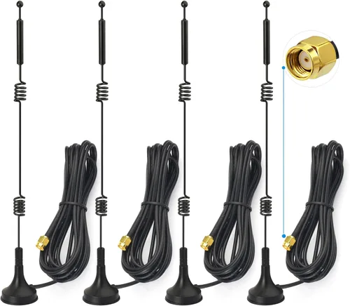 Miniatura 11 de Bingfu Antena WiFi de banda dual 2.4GHz 5GHz 5.8GHz 9dBi con base magnética RP-SMA macho para enrutador WiFi, tarjeta de red inalámbrica, adaptador