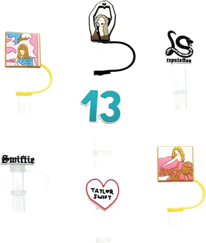 Miniatura 18 de Paquete de 6 unidades de topper para pajitas de 8 mm, lindo y divertido (paquete para mamá de perro)