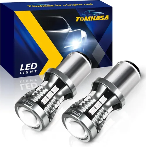 Miniatura 9 de Bombillas LED 3157 rojas para luces de freno, 24 conjuntos de chipsets SMD 300% más brillantes 3056 3156 3057 4157. Bombillas LED de repuesto