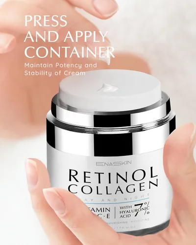 Miniatura 9 de EnaSkin Crema de retinol para arrugas: Crema de colágeno para la cara y el cuello para tensar la piel, hidratante facial antienvejecimiento día