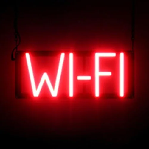 Miniatura 39 de SpellBrite Letrero WI-FI Letrero relacionado con café con aspecto de neón, fuente de luz LED azul 15.4 x 6.3 pulgadas