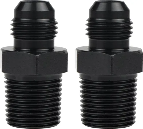 Miniatura 23 de Adaptador de manguera de tubería macho de 10AN a 1/4 NPT de aluminio recta para línea de combustible, adaptador de manguera de aluminio negro
