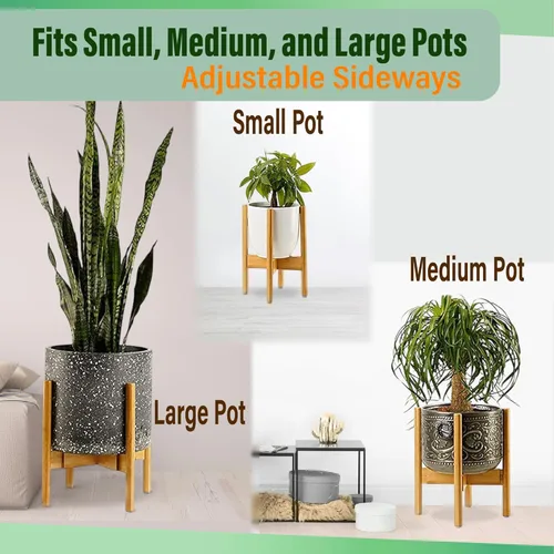 Miniatura 2 de ZPirates Soporte para Plantas de Interior - Ajustable Lateralmente para Adaptarse a Macetas de 8, 10 o 12 Pulgadas de Ancho para Plantas