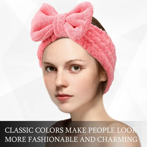 Miniatura 5 de 3 piezas de diademas de toalla para mujeres, diadema de maquillaje para lavar la cara, diadema de spa de maquillaje, diadema de microfibra con moño
