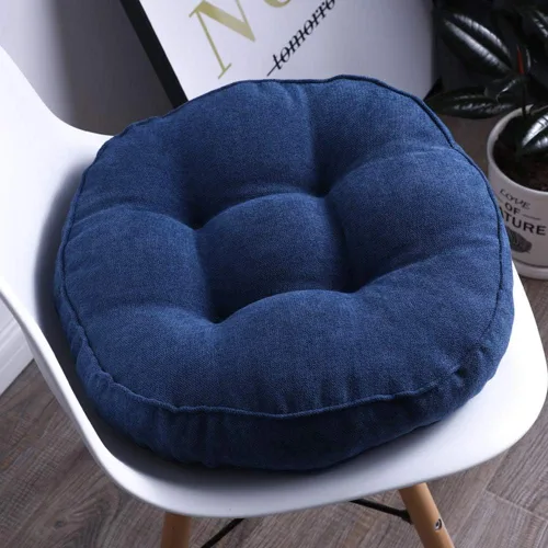 Cojín redondo suave para silla, cojín acolchado antideslizante, cojines de asiento suaves y cómodos para sillas de cocina, comedor y oficina (azul