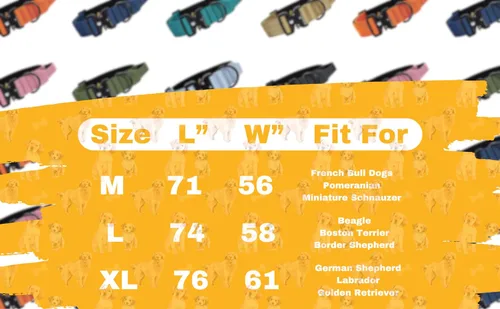 Miniatura 5 de Collar táctico para perro resistente, nailon ajustable con hebilla de metal, varios colores (naranja, L)