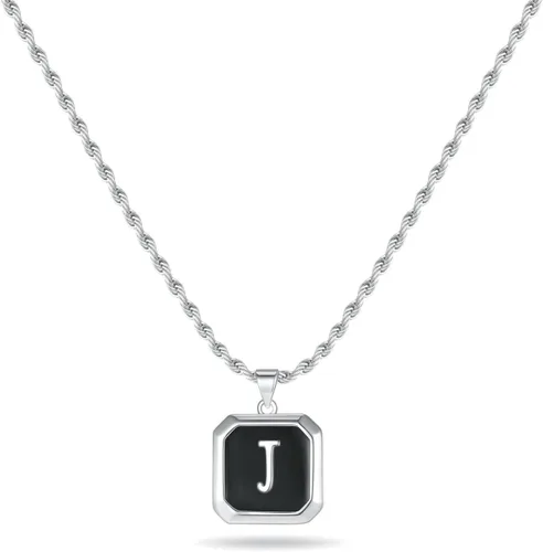LUXEJEW Collares con inicial para hombres y mujeres, delicado colgante de letra, collar de cadena para hombre, joyería para hombre