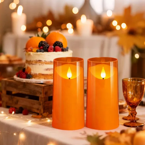 Miniatura 3 de NURADA - Velas sin llama con control remoto y temporizador - Velas LED de mecha 3D irrompible de acrílico que funcionan con pilas para mesas de cena