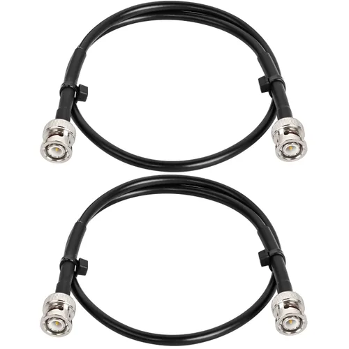 Miniatura 24 de MOOKEERF Cable BNC - 1 pie 2 piezas RG58 50 ohm macho a macho cables coaxiales de extensión BNC de baja pérdida para antenas, radios RF, módems