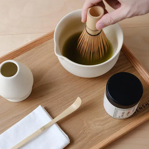 Miniatura 7 de WENSHUO Kit Matcha - Juego de batidor matcha premium con herramientas tradicionales de bambú, juego de té matcha ideal para el hogar (crema)