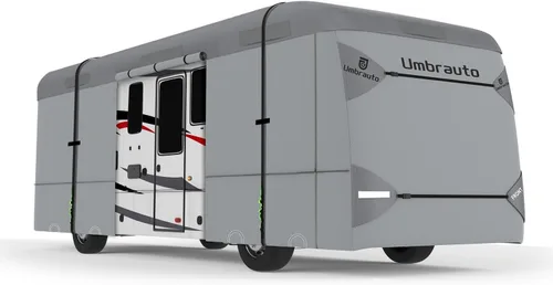 Miniatura 16 de Umbrauto Cubierta para caravana de 5ª rueda de 28 a 31 pies, 7 capas superiores extra gruesa, cubierta de quinta rueda, impermeable, resistente al