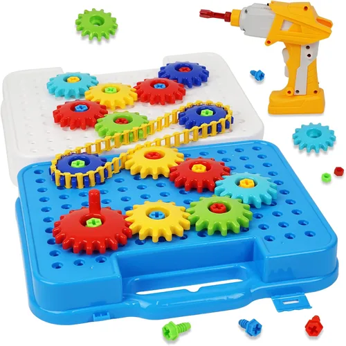 Miniatura 6 de Juguetes de engranajes para niños de 4 a 8 años, juguetes educativos de construcción STEM, juego de juguetes de construcción para niños y niñas
