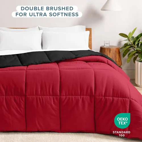 Miniatura 3 de Bare Home Edredón King/California King, colores reversibles, alternativa al plumón de ganso, ultrasuave, serie 1800 premium, calidez para todas