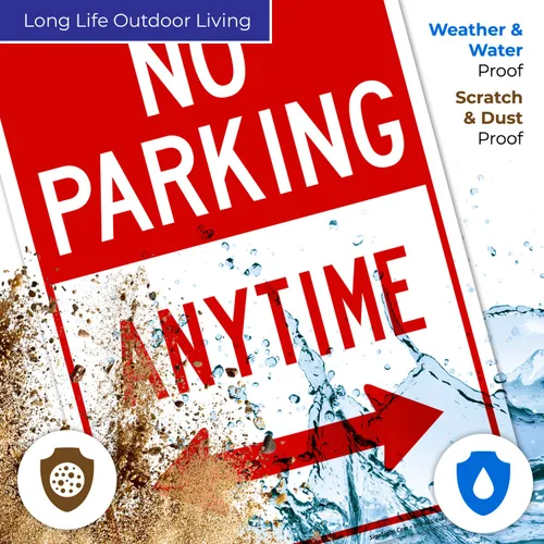 Miniatura 5 de SIGO SIGNS señal con la leyenda "No Parking Anytime", grande 10 x 14 pulgadas, de aluminio, para uso interior o exterior