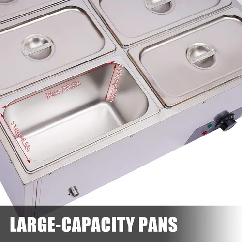 Miniatura 6 de Calentador de alimentos comercial de acero inoxidable calentador de sopa eléctrico de acero inoxidable caliente bien Bain Marie Calentador