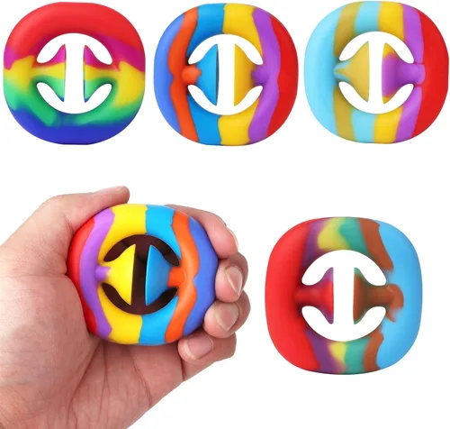 Paquete de 4 juguetes para ansiedad para aliviar el estrés, juguetes sensoriales con agarre de mano, regalo para hacer ruido, para aliviar el