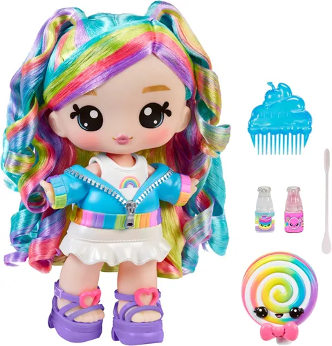 YUMMI LAND Yummiland x Peeps - Muñeca de brillo de labios Goldie Mallows - Incluye 1 muñeca de moda personalizable y kit de brillo de labios con