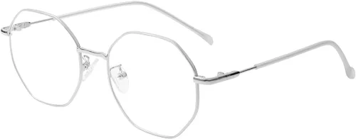 Miniatura 21 de JOVAKIT Gafas de bloqueo de luz azul con forma de polígono para mujeres y hombres, estilo vintage, octagonales cuadradas, sin prescripción, gafas
