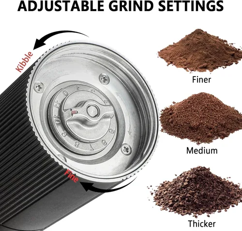 Miniatura 5 de Molinillo de café eléctrico portátil con fresas cónicas con 45 configuraciones ajustables, molinillo de café inalámbrico con fresas para espresso