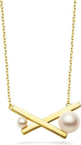 IDOKAWA Pearl Pendant Necklace for Women, Freshwater Cultured White Pearl, Sterling Silver, Adjustable Length, Minimalist Jewelry Gift for Girls,