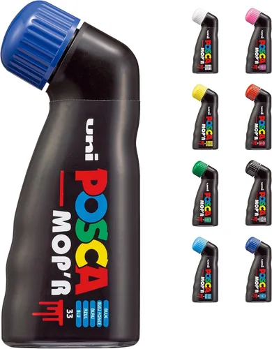 Rotuladores multicolor Posca, rotuladores de pintura Mop'R Posca con punta redonda XXL de 3-19 mm para cualquier superficie, fórmula no tóxica Azul