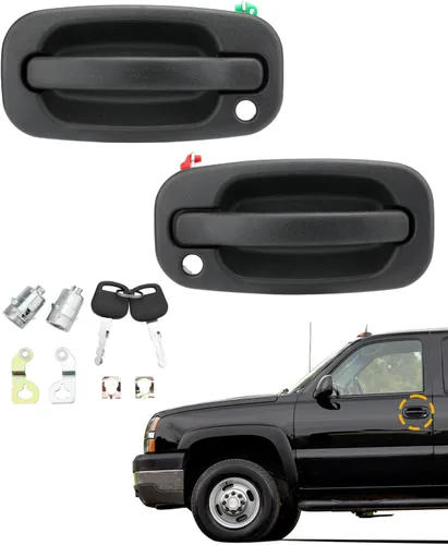 Miniatura 8 de Manija de puerta exterior, compatible con Chevy Silverado Suburban Tahoe Avalanche 1999-2007, GMC Sierra Yukon, Cadillac Escalade, exterior