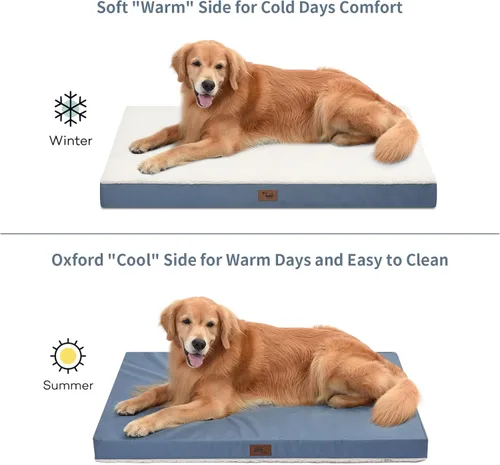 Miniatura 3 de Cama ortopédica de felpa para perros y cachorros medianos, camas impermeables para perros de 30 x 20 pulgadas con funda extraíble lavable, tapete