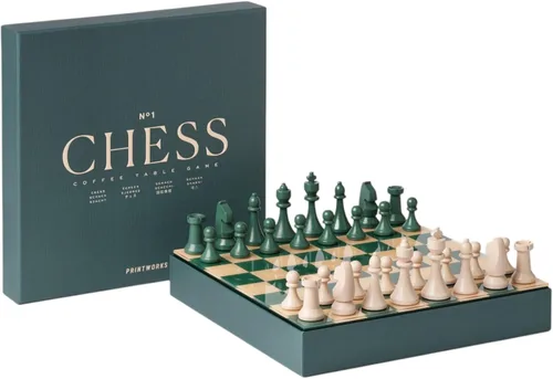 Miniatura 13 de PrintWorks Art of Chess – Juego de ajedrez de madera en blanco y negro con tablero acrílico – Elegante juego de mesa de café para adultos y familias