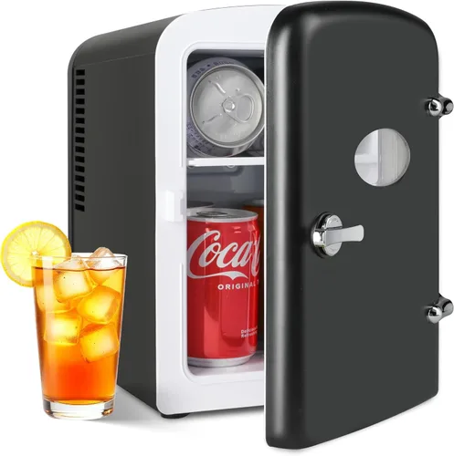 Miniatura 15 de YSSOA - Mini refrigerador con ventana de observación 4 litros, seis latas de 12 onzas, calentador y enfriador portátil, refrigerador compacto, 100%