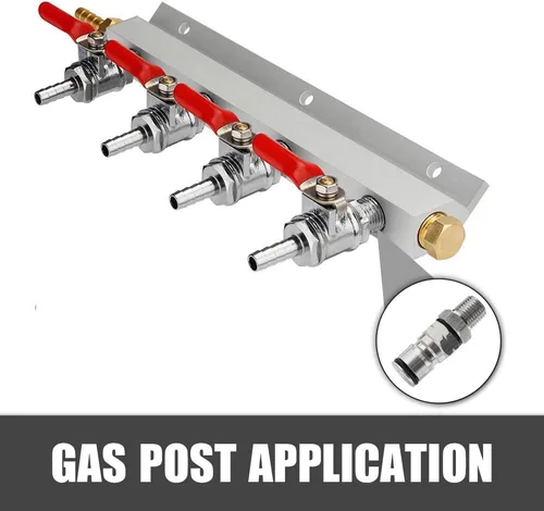 Miniatura 4 de OneBom Poste de bloqueo de bola con paletas, boquilla hexagonal NPT macho de 1/4 pulgadas, adaptador de barril de maíz líquido de 19/32 "-18 Gas