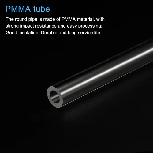 Miniatura 4 de MECCANIXITY Tubo acrílico transparente rígido redondo tubo 0.472 in (1/2") ID 15mm (0.6") OD 10" para lámparas y linternas, sistema de refrigeración