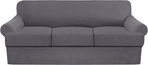 Miniatura 39 de Juego de fundas para sillas con cojines en T de 2 piezas, funda de sofá elástica para sillones y sillas con cojines en T