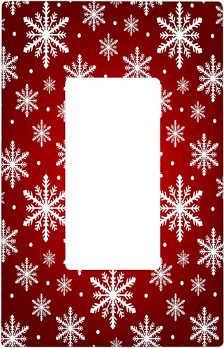 Miniatura 58 de Cubierta de interruptor de luz dúplex de 1 banda, cubierta decorativa de Navidad con copos de nieve rojos, placa frontal decorativa para cocina