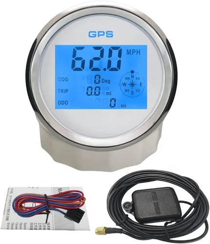 Miniatura 7 de ELING Kit de velocímetro digital GPS de 3.346 in, 0.0-620.7 mi/h MPH nudos, curso de trímetro para coche, Go Kart, ATV, moto