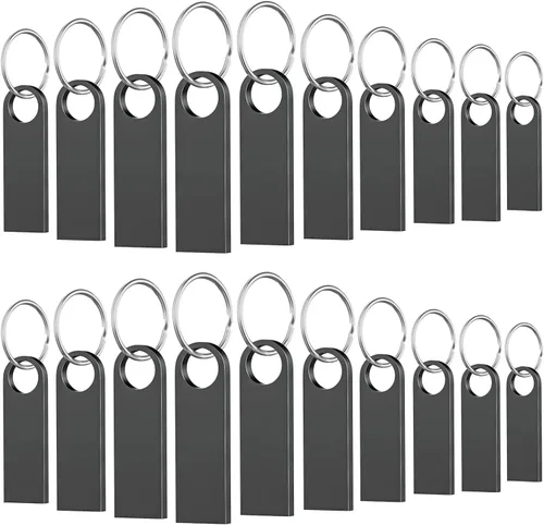 Miniatura 8 de Paquete de 5 memorias USB de 128 GB con llaveros, Wooolken memorias USB 2.0 de metal elegante para PC, computadora portátil, computadora 5 PZAS