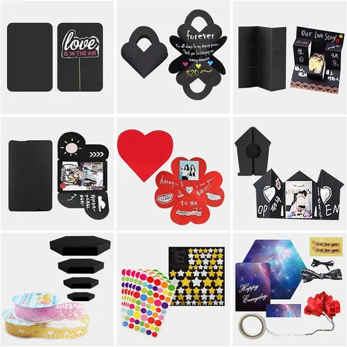 Miniatura 5 de Wanateber Caja de Regalo Explosiva Divertida Creativa - Caja de Regalo Explosiva de Fotos DIY Novedosa, Caja de Pegatinas Hecha a Mano para Galaxy