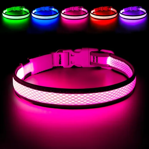 Miniatura 16 de Collar de perro LED, collar de perro con luz USB recargable, luces de perro más brillantes para caminar por la noche, collar de perro ajustable