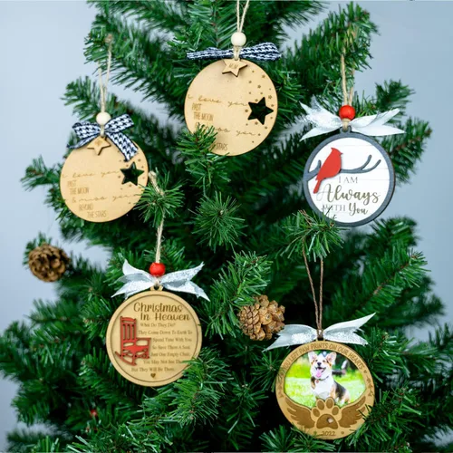 Miniatura 5 de Adornos con texto en inglés "I Am Always with You", adorno de Navidad conmemorativo, regalos de condolencias por la pérdida de un ser querido