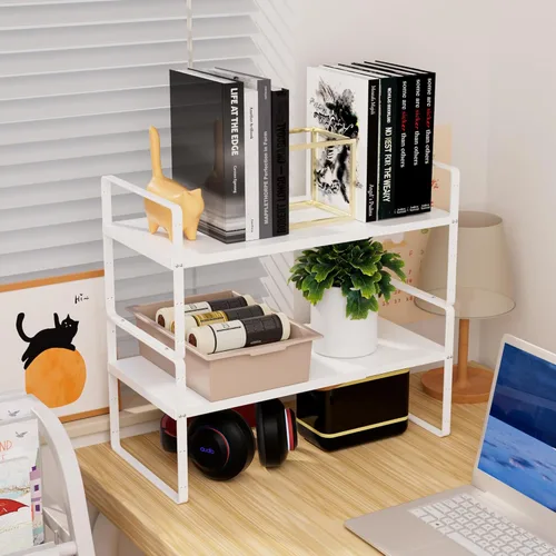 Miniatura 4 de Estante organizador de gabinete, estante expandible para gabinete, estantes apilables, estante de almacenamiento ajustable, elevador para cocina
