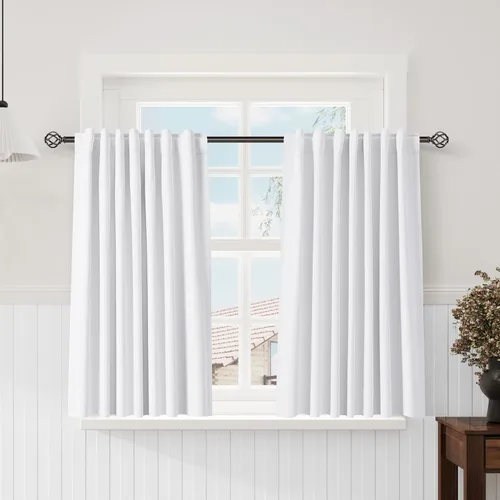 Miniatura 93 de Cortinas de lino 100% opacas para dormitorio, 102 pulgadas de largo, con pestaña trasera, bolsillo para barra, paneles acústicos con aislamiento
