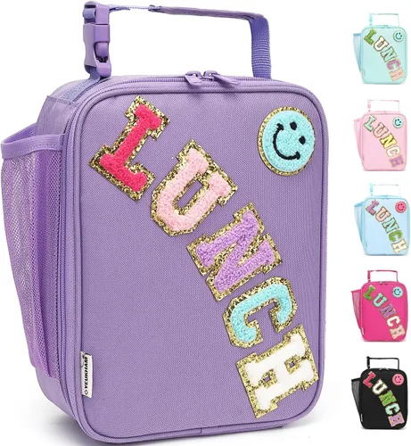 Miniatura 20 de FlowFly Lonchera para niños, bolsa suave aislada, mini hielera para el regreso a clases, kit de bolsa térmica para comidas, para niñas, niños, robot