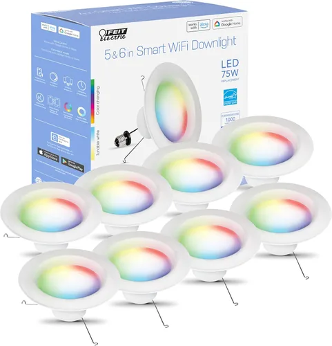 Miniatura 12 de Feit Electric - Focos empotrables LED inteligentes, 12-15 cm, Wi-Fi, regulables, cambian de color, 1000 lúmenes, 11.1 W (equivalente a 75 W)