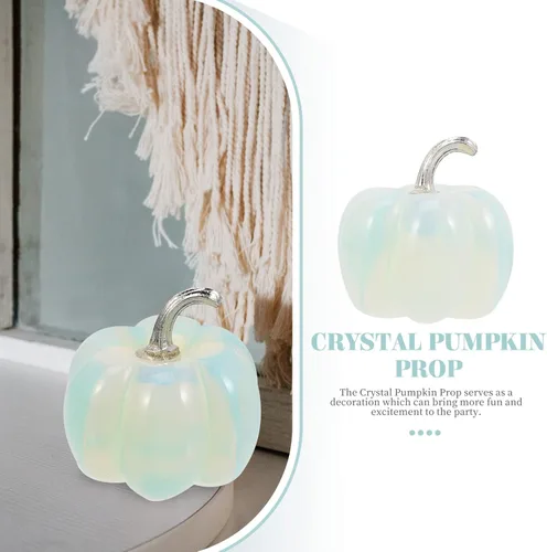 Miniatura 5 de Calabaza decorativa de cristal de cristal: figura de calabaza soplada a mano, adorno de cristal, centros de mesa de calabaza, cosecha de otoño