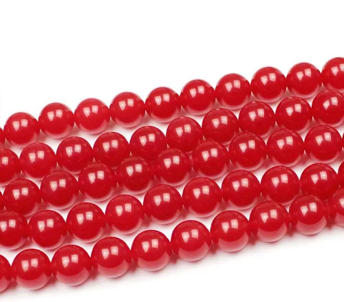Miniatura 4 de MJDCB Cuentas sueltas redondas de jade rojo natural para hacer joyas, pulseras y collares DIY (6mm)